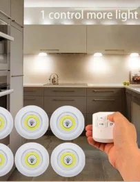 3W Super Bright Cob Under Cabinet Light LED Wireless Remote Control Dimmable Wardrobe Night Lamp Home Bedroom Closet Kitchen